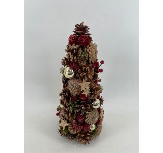 DEKORACIJA GLOSSTYLE STOŽEC, NARAVEN Z BLEŠČICAMI, 41X20 CM DEKORACIJA GLOSSTYLE STOŽEC, NARAVEN Z BLEŠČICAMI, 41X20 CM