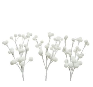 VEJICA, 15 CM, BELE BARVE ZASNEŽENE JAGODE VEJICA, 15 CM, BELE BARVE ZASNEŽENE JAGODE