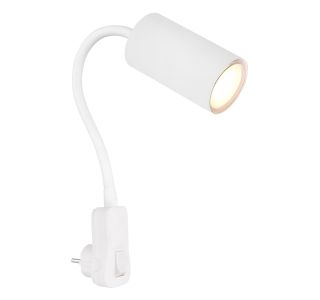 DEKORAT. STENSKA SVETILKA ROBBY 1XGU10 BELA, S STIKALOM