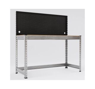 DELOVNA MIZA AR SHELVING PRO S PERFORIRANO STENO 150X150X60 POCINKANA