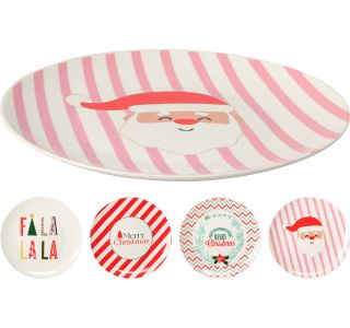 DESERTNI KROŽNIK EH 21 CM RAZLIČNI BOŽIČNI DEKORJI IZ PORCELANA