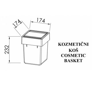 DODATEK ZA KOPAL.POHIŠTVO KOLPA SAN KOZMETIČNI KOŠ ZA SPODNJI PREDAL DODATEK ZA KOPAL.POHIŠTVO KOLPA SAN KOZMETIČNI KOŠ ZA SPODNJI PREDAL