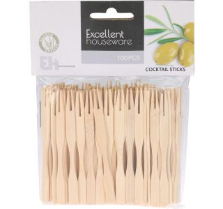 DODATEK ZA SERVIRANJE EH KOKTAIL VILICE LESENE 100 KOS