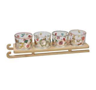 4 DELNI SET PRINTED GOBLET NATALE SLITTA 4 DELNI SET PRINTED GOBLET NATALE SLITTA