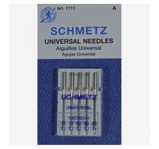 DODATKI ZA ŠIVALNE STROJE SCHMETZ STROJNE IGLE UNIVERSAL 70-90 5 KOS DODATKI ZA ŠIVALNE STROJE SCHMETZ STROJNE IGLE UNIVERSAL 70-90 5 KOS