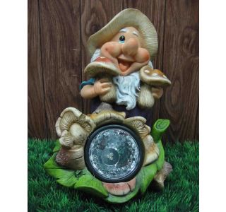 FIGURA, OKRASNA PALČEK Z GOBAMI NA LUČKI VIŠ.29 CM