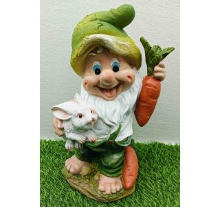 FIGURA, OKRASNA PALČEK Z ZAJCEM VIŠ.32 CM