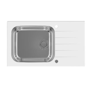 STEKLENO POMIVALNO KORITO ALVEUS GLASSIX UP 40, BELA 860X500 MM STEKLENO POMIVALNO KORITO ALVEUS GLASSIX UP 40, BELA 860X500 MM
