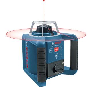 ROTACIJSKI LASER BOSCH GRL 300 HV PROFESSIONAL S SPREJEMNIKOM LR1, STOJALOM BT 300 HD IN MERILNO PALICO GR 240