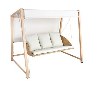 GUGALNIK 3P MEDENA JEKLO Z UČINKOM LESA PLETENO SPUNPOLY