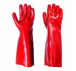 GUMENE ROKAVICE IDEAL-T PVC RDEČE 27CM