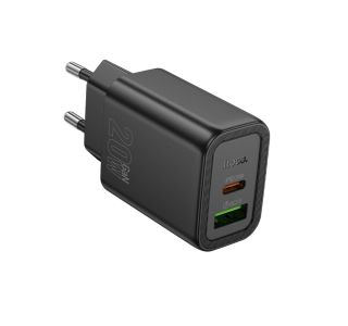 HOCO POLNILEC ADAPTER N61 GAN PD 20W USB-A, TYPE C ZA SAMSUNG, IPHONE - ČRN
