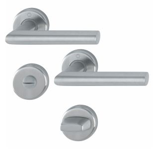 INOX KLJUKA ZA VRATA UTRECHT Z ROZETO WC F69