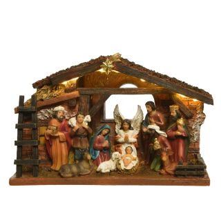 JASLICE DECORIS HIŠA S FIGURAMI 24.3X7.7X15 CM