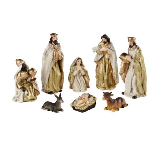 JASLICE DECORIS JASLIČNI SET 8 KOS 5X4.5X12.5 CM, BELO/ZLATE