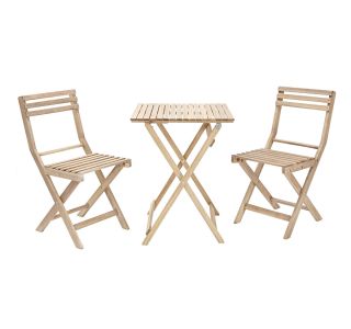 JEDILNA GARNITURA SOLIS II ORIGAMI MIZA 55X55 + 2 STOLA AKACIJA