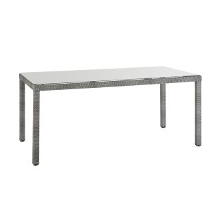 JEDILNA MIZA DAVOS FIX PROTJE-ALU-STEKLO SIVA 90X180X74