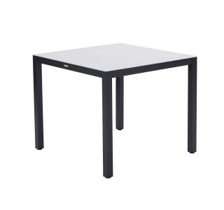 JEDILNA MIZA LYRA FIX 4P ALU STEKLO 90X90 TEMNO SIVA