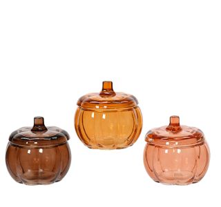 JESENSKA DEKORACIJA DECORIS BUČA STEKLENA 12X12X11.6 CM, SORTIRANO