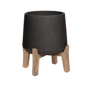 KERAMIČNI NOTRANJI LONEC POTTERY POTS PATT BLACK WASHED M 16.5 CM Z NOGICAMI VIŠ 22 CM KERAMIČNI NOTRANJI LONEC POTTERY POTS PATT BLACK WASHED M 16.5 CM Z NOGICAMI VIŠ 22 CM