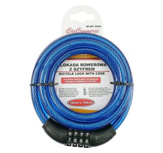 KOLESARSKI DODATEK CARCOMMERCE KLJUČAVNICA NA ŠIFRO 10MM X 150CM KOLESARSKI DODATEK CARCOMMERCE KLJUČAVNICA NA ŠIFRO 10MM X 150CM