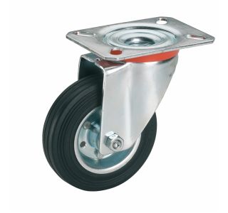 KOLO Z GIBLJIVO VILICO DÖRNER + HELMER 200X50MM PLOŠČA 140X110MM, ČRN