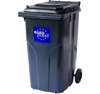 KONTEJNER - ZABOJNIK EKO LUX SMETNJAK 240 L PVC ČRN / ČRN ZABOJNIK+KOLO+OS