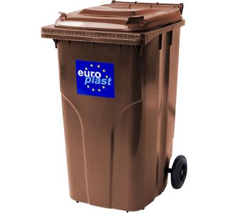 KONTEJNER - ZABOJNIK EKO LUX SMETNJAK 240 L PVC RJAV / RJAV ZABOJNIK+KOLO+OS