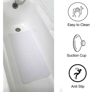 KOPALNIŠKA PREPROGA TENDANCE TENDANCE ZA KAD 34X74CM, GUMENA, BELA