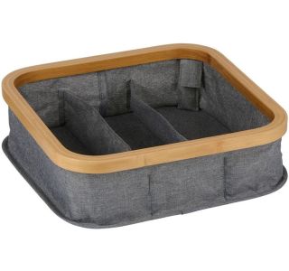 KOŠARA ZA SHRANJEVANJE ALPINA BAMBUS/TEKSTIL 3 PREDELNA 30X30X9CM KOŠARA ZA SHRANJEVANJE ALPINA BAMBUS/TEKSTIL 3 PREDELNA 30X30X9CM