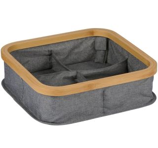 KOŠARA ZA SHRANJEVANJE ALPINA BAMBUS/TEKSTIL 4 PREDELNA 30X30X9CM KOŠARA ZA SHRANJEVANJE ALPINA BAMBUS/TEKSTIL 4 PREDELNA 30X30X9CM