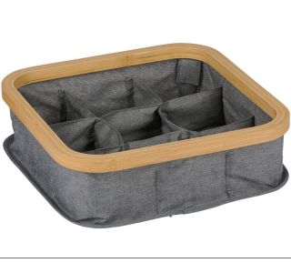 KOŠARA ZA SHRANJEVANJE ALPINA BAMBUS/TEKSTIL 9 PREDELNA 30X30X9CM KOŠARA ZA SHRANJEVANJE ALPINA BAMBUS/TEKSTIL 9 PREDELNA 30X30X9CM