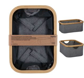 KOŠARA ZA SHRANJEVANJE ALPINA BAMBUS/TEKSTIL ZLOŽLJIVA 38X26X16CM KOŠARA ZA SHRANJEVANJE ALPINA BAMBUS/TEKSTIL ZLOŽLJIVA 38X26X16CM