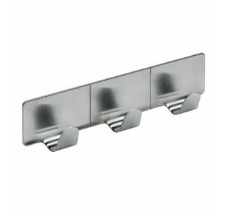 KOVINSKI OBEŠALNIK 3 KLJUKIE HETTICH DIY SAMOLEPILNI, 120X28X20 MM, IZGLED INOX