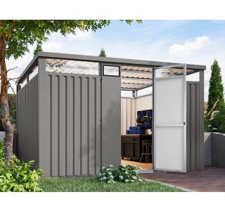 KOVINSKA VRTNA HIŠKA KARIBU OSTEN 3.5 ALUMINIJ 330X220X215