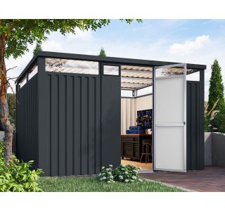 KOVINSKA VRTNA HIŠKA KARIBU OSTEN 3.5 ANTRACIT 330X220X215