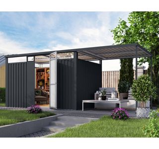 KOVINSKA VRTNA HIŠKA KARIBU OSTEN 3 ANTRACIT 330X220X215