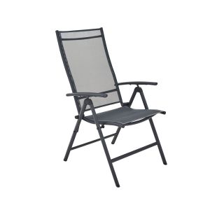 KOVINSKI STOL KIMA ALU TEKSTILEN 1X1 TEMNO SIV