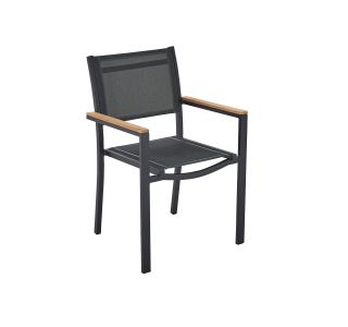 KOVINSKI STOL NATERIAL PERSEA ALU TEKSTILEN 2X1 TEMNO SIV