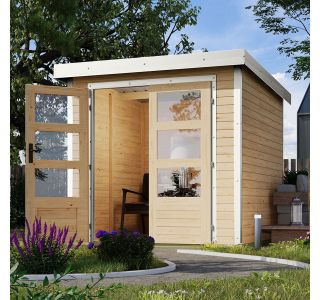 LESENA VRTNA HIŠKA KARIBU JUPITER A 211X214X218 BELI OKVIR