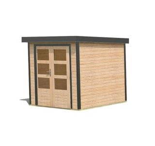 LESENA VRTNA HIŠKA KARIBU JUPITER A Z ANTRACIT OKV. 209X213X195 LES 19MM