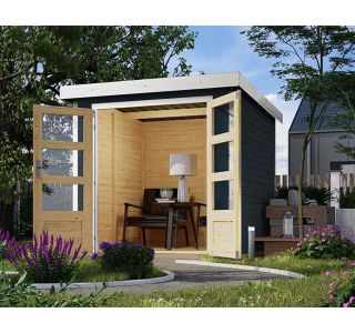 LESENA VRTNA HIŠKA KARIBU JUPITER C 209X214X218 BELI OKVIR