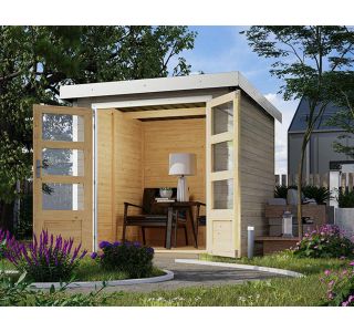 LESENA VRTNA HIŠKA KARIBU JUPITER D 209X214X218 BELI OKVIR