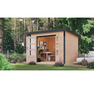 LESENA VRTNA HIŠKA KARIBU PLUTO A 220X271X271, ANTRACIT