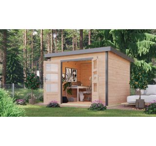 LESENA VRTNA HIŠKA KARIBU PLUTO A 220X271X271, SIVA