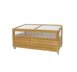 LESENI ELEMENTI PATKAR S POKROVOM IN NA KOLESCIH 118X52X51/59 CM LESENI ELEMENTI PATKAR S POKROVOM IN NA KOLESCIH 118X52X51/59 CM