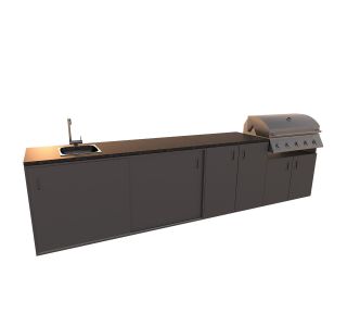 LETNA KUHINJA BELLANO BOLOGNA ANTRACIT 3600X634X950 PULT GRANIT