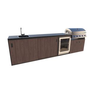 LETNA KUHINJA BELLANO VERONA OREH 3336X634X950 PULT GRANIT