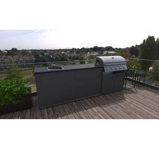 LETNA KUHINJA BELLANO VENICE ANTRACIT PULT GRANIT