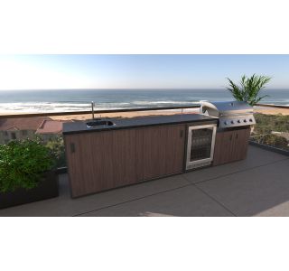 LETNA KUHINJA BELLANO VERONA AMERIŠKI OREH PULT GRANIT